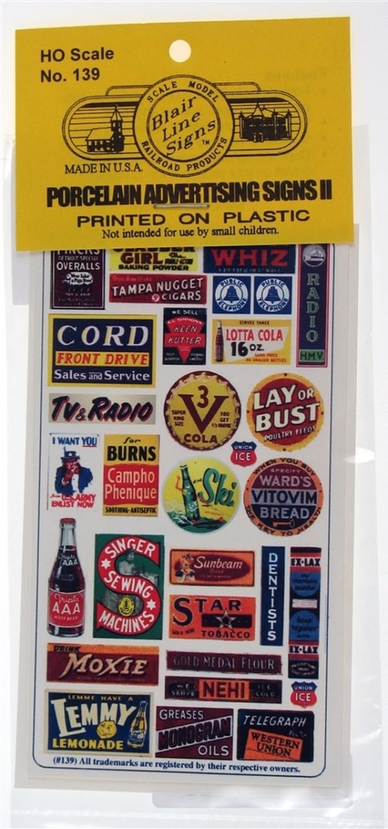 BLR139 HO Scale Porcelain Advertising Sign - No.2