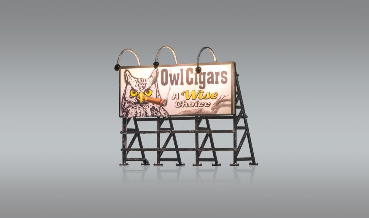 WOO5795 HO Scale Just Plug Wise Tobacco Co Billboard