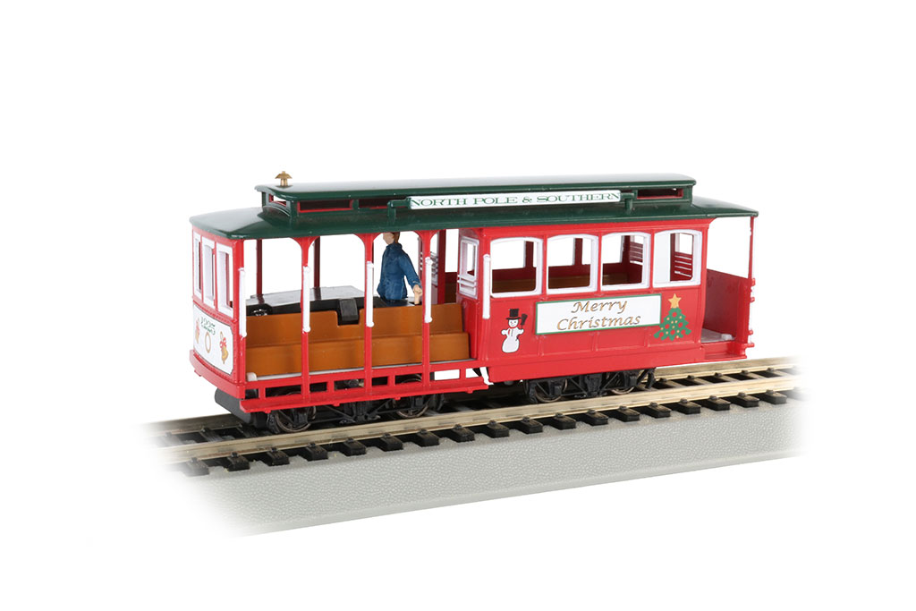 BAC60535 HO Scale Christmas Cable Car Model Train with Man
