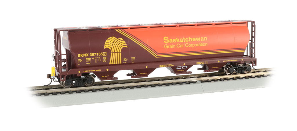 HO Scale Saskatchewan 4-Bay Cylindrical Grain Hopper Car