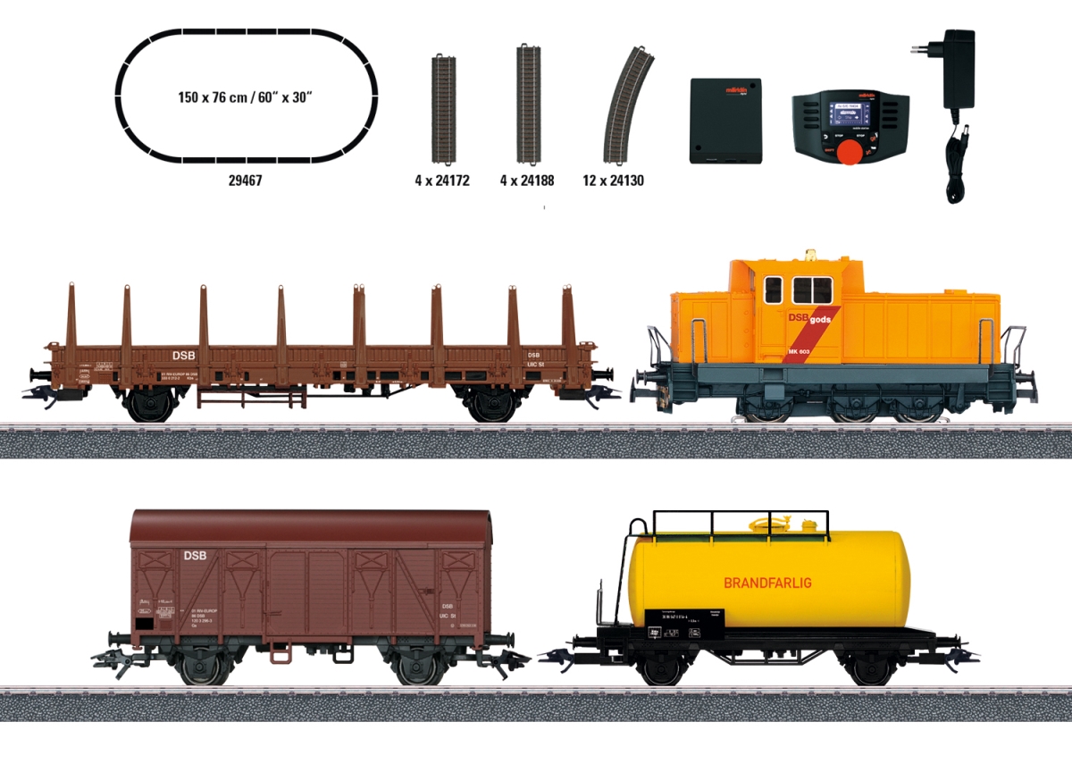 MRK29467 HO Danish Freight Model Train Digital Starter Set -  Marklin