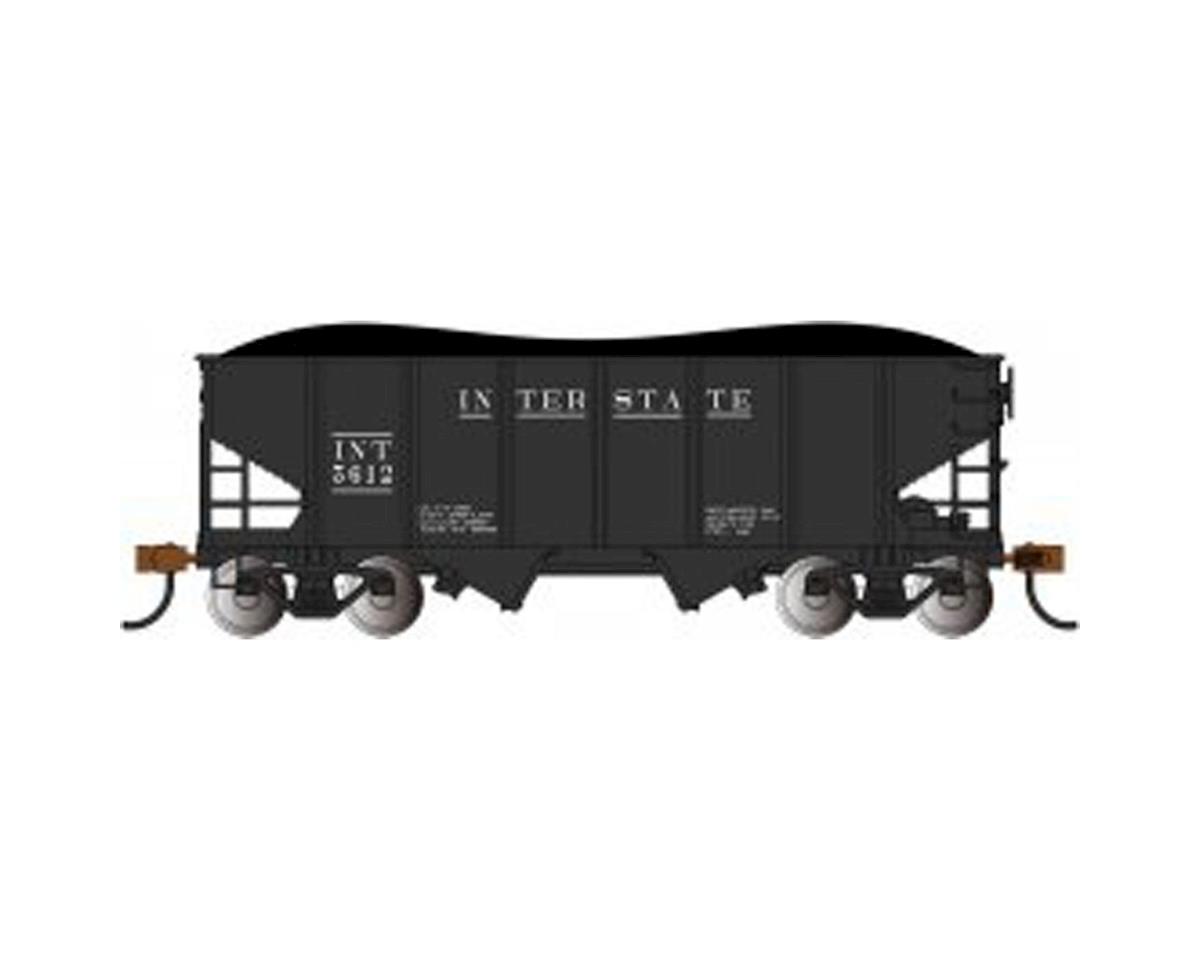 BAC19513 55 Ton HO 2-Bay Hopper Model Train with Coal Load Interstate