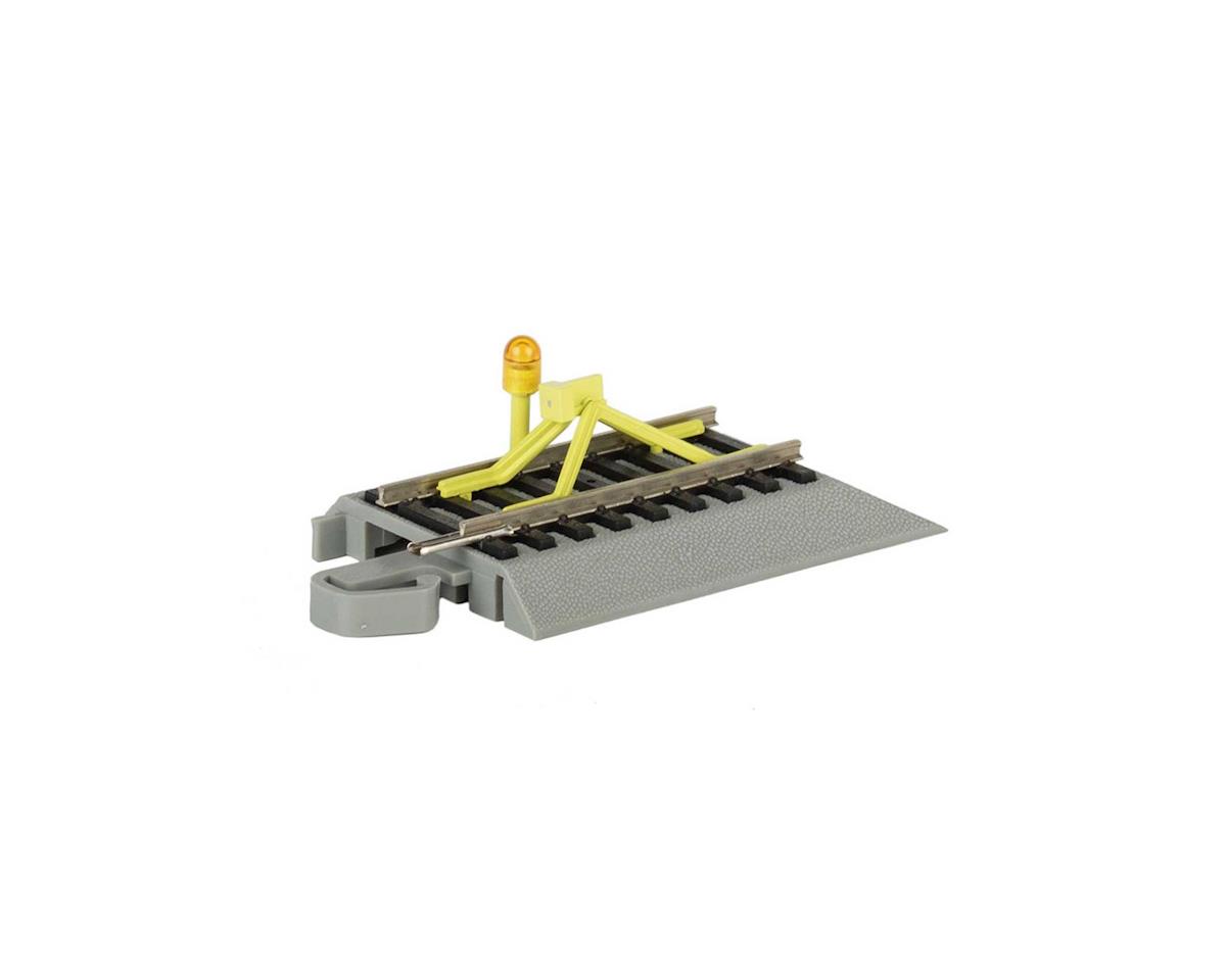 HO Nickel Silver E-Z Model Track Bumper with Flashing LED