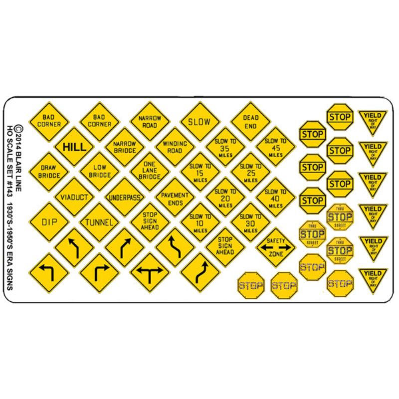 Picture of Blair Line BLR043 N Scale Highway Vintage Warning Sign&#44; Yellow