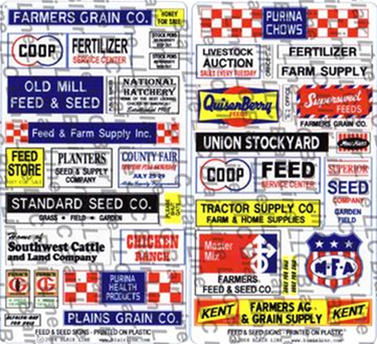 Picture of Blair Line BLR057 Storefront & Advertising Signs - Feed & Seed Store Signs Posters - N Scale Kit