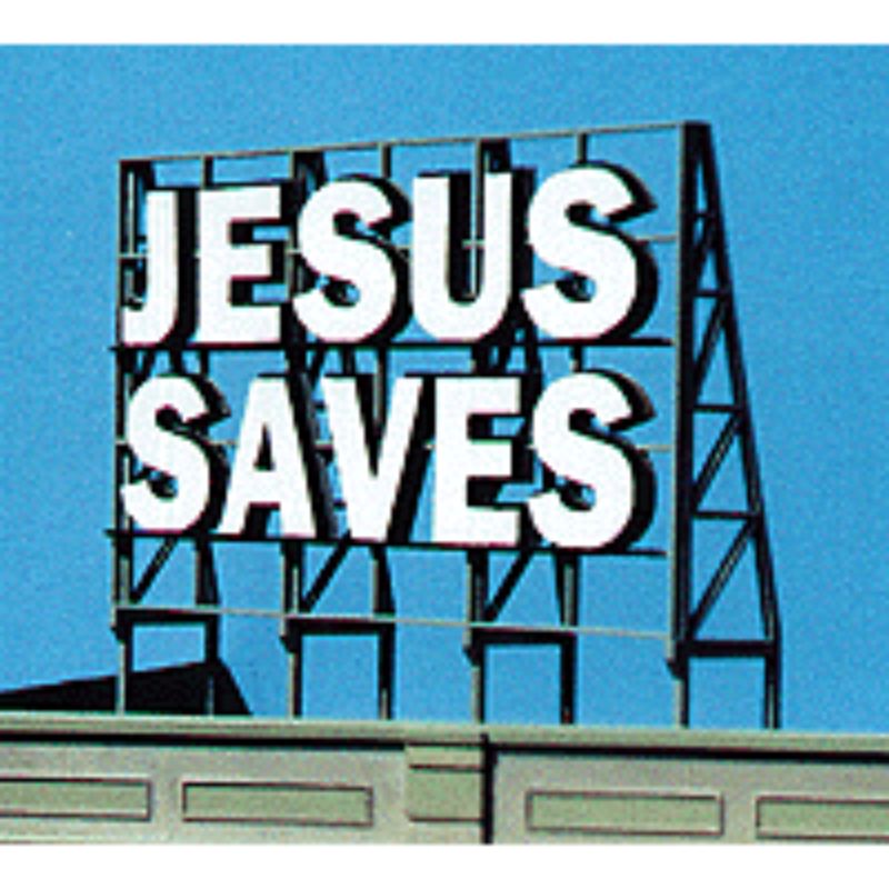 BLR2507 8 x 5 in. Jesus Saves Laser Cut Wood Billboard