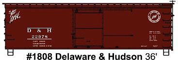 Picture of Accurail ACU1808 HO Scale Delaware & Hudson Double Sheath Box Box Model Car