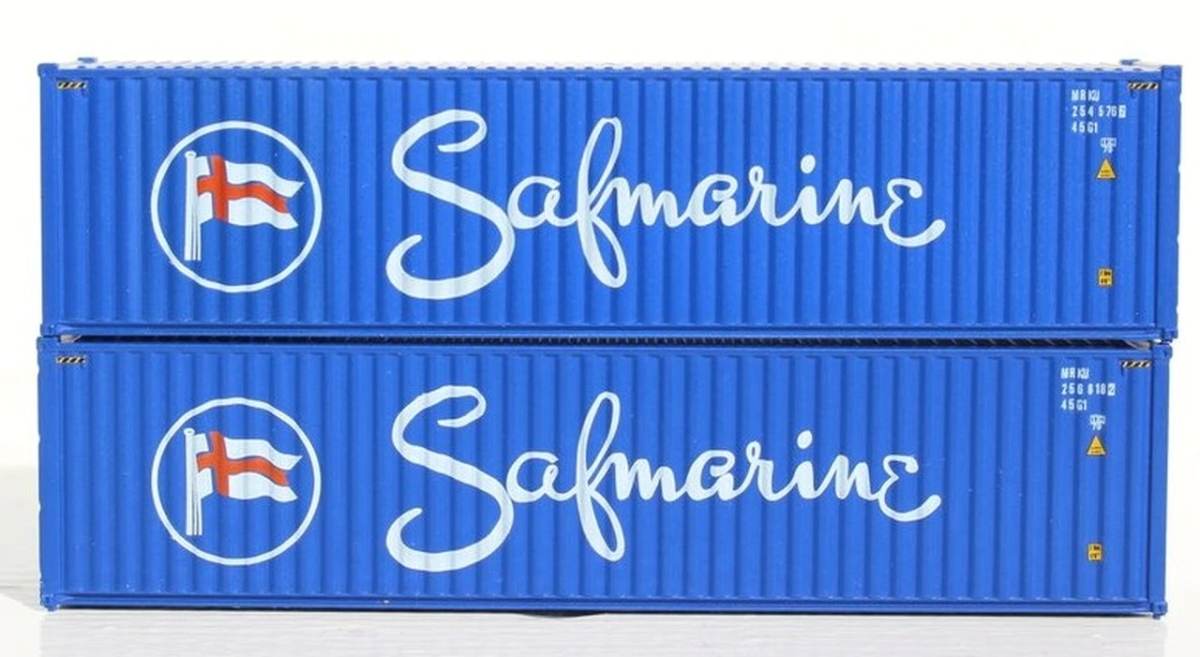 40 ft. High Cube Container Safmarine - N Scale - Pack of 2