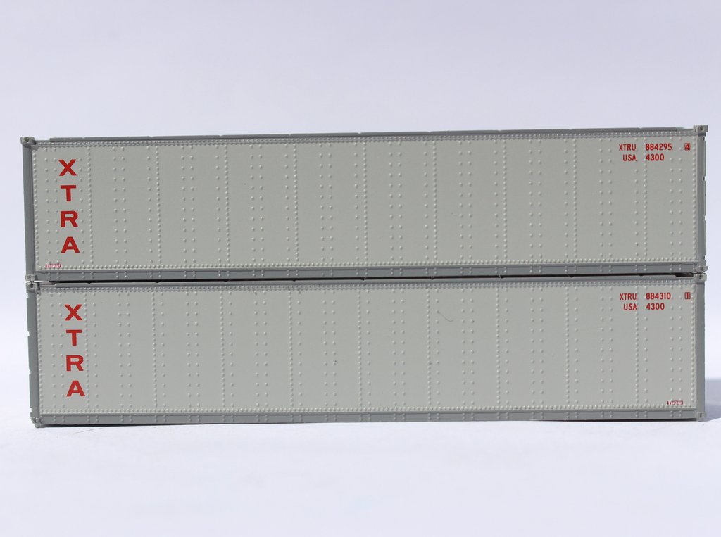 JTC405663 40 ft. N Scale Standard Height Smooth-Side Containers Xtra Lease - Pack of 2