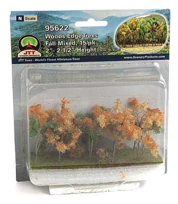 95622 2-2.5 in. Fall Mixed N Woods Edge Trees - Pack of 15