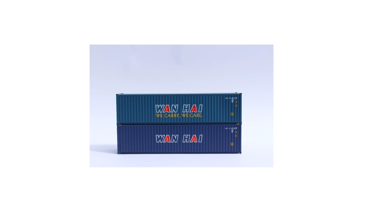 40 ft. N Scale WAN HAI Container with Magnetic System - Pack of 2
