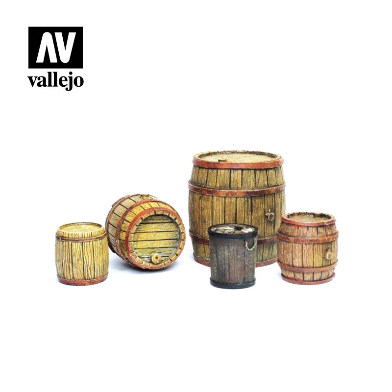 1-35 Scale Model Wooden Barrel