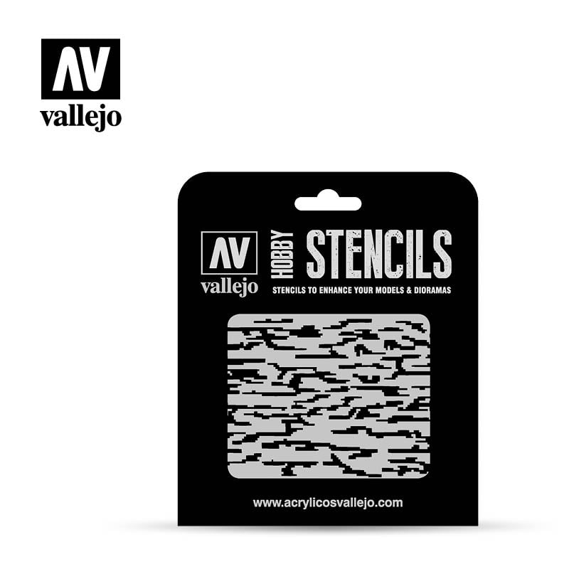 VLJST-CAM004 Paxelated Modern Camo Stencil