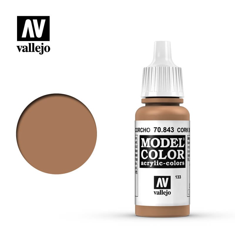 VLJ70843 17 ml Cork Brown Matte Acrylic Paint -  Vallejo