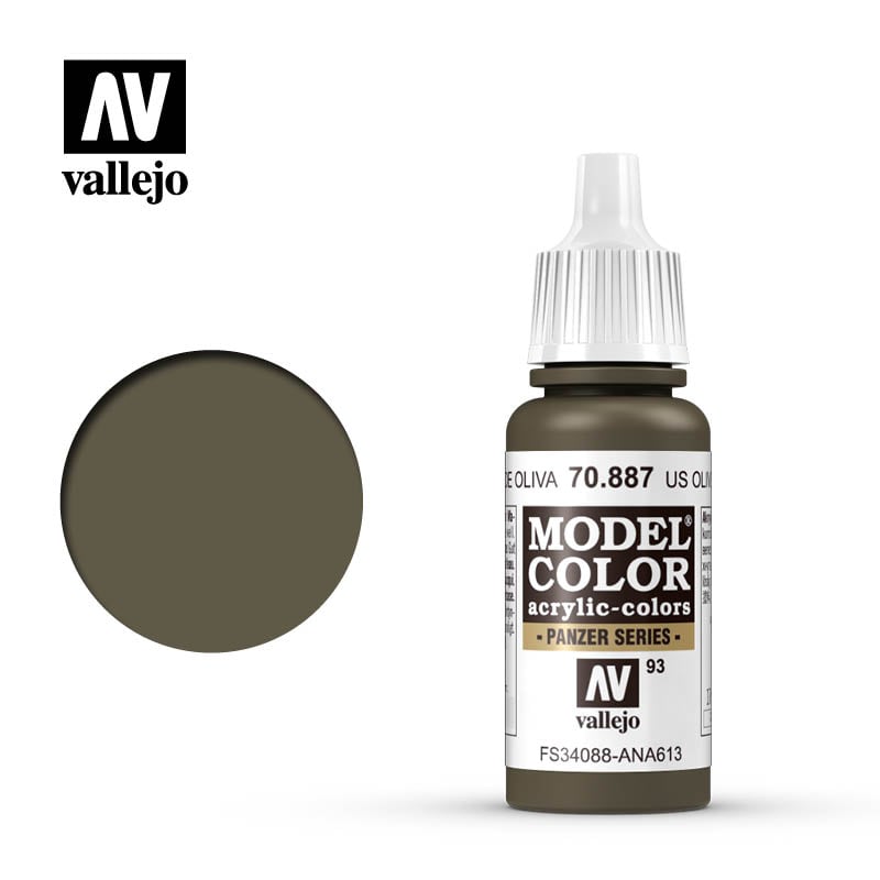VLJ70887 17 ml US Olive Drab Matte Acrylic Paint