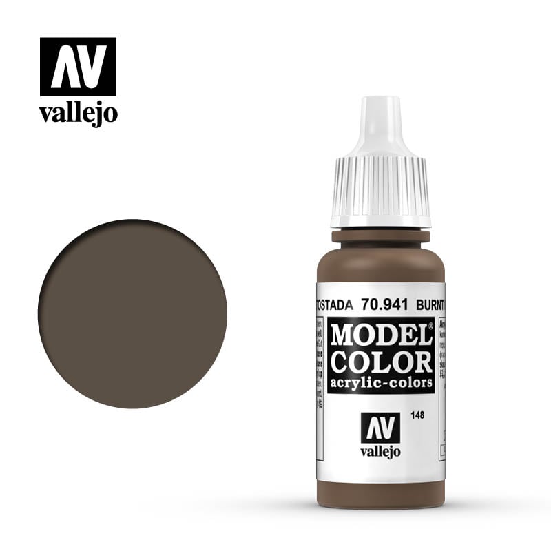 VLJ70941 17 ml Burnt Umber Matte Acrylic Paint -  Vallejo