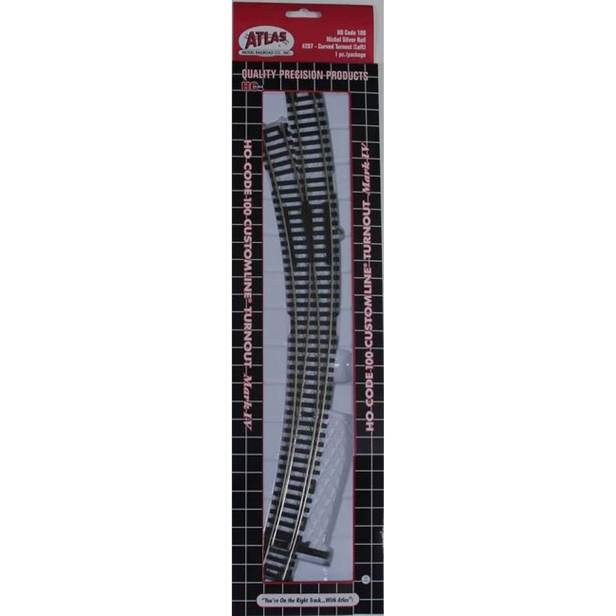 Picture of Atlas 287 No. 100 Left Hand HO Scale Mark IV Turnout Curved Track