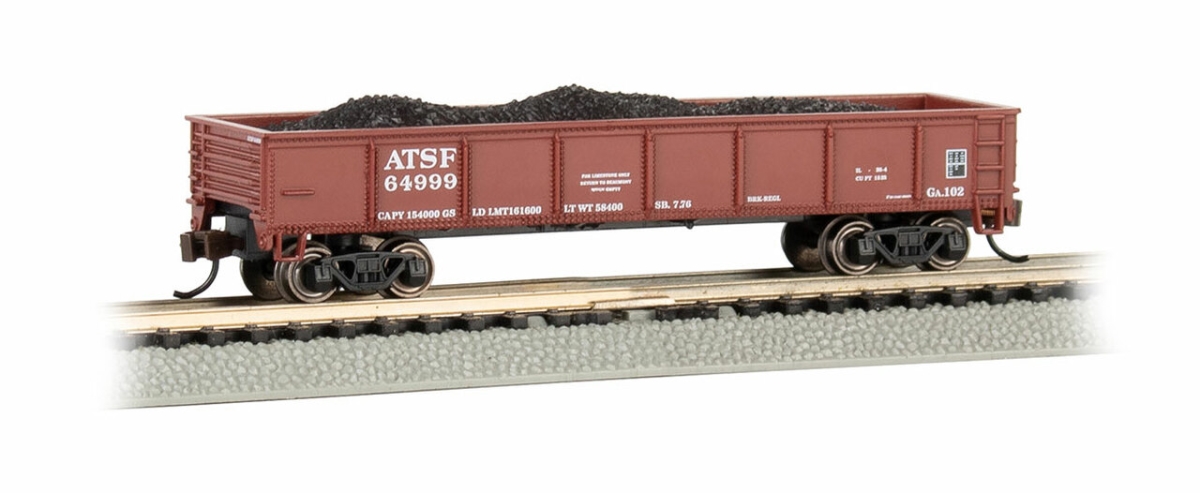 Picture of Bachmann BAC17251 N Scale 40 Steel Gondola Freight Cars with Load Santa Fe, Red Oxide