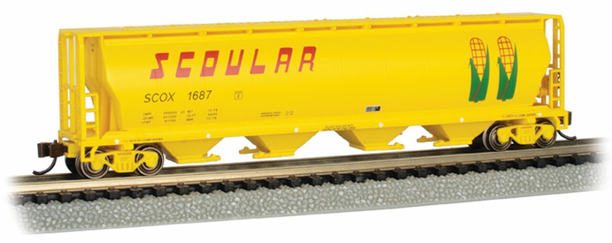 Picture of Bachmann BAC19160 N Scale Scoular 4 Bay Cylindrical Grain Hopper