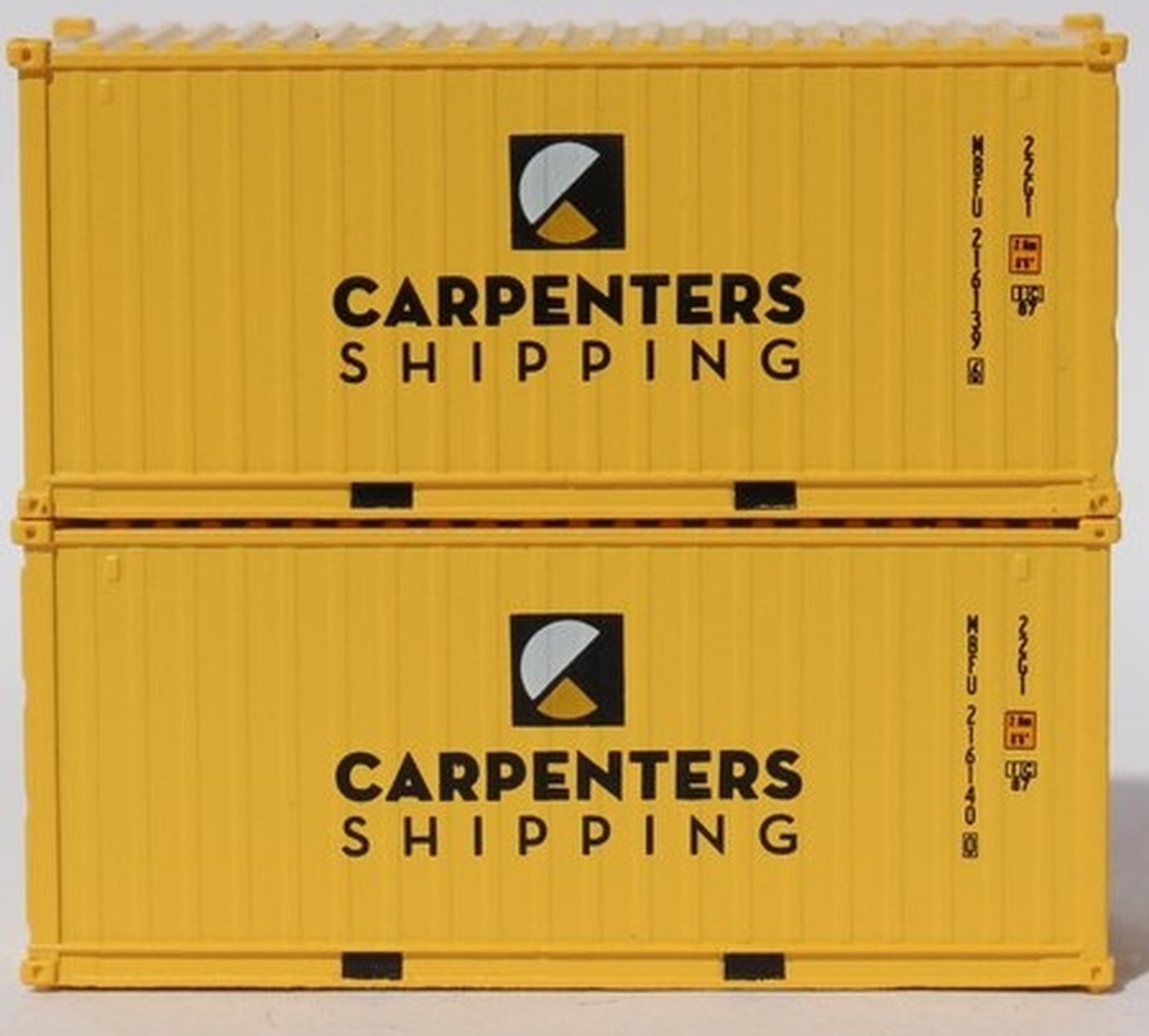 205429 20 ft. N Scale Carpenters Standard Height Corrugated Side Containers - Pack of 2