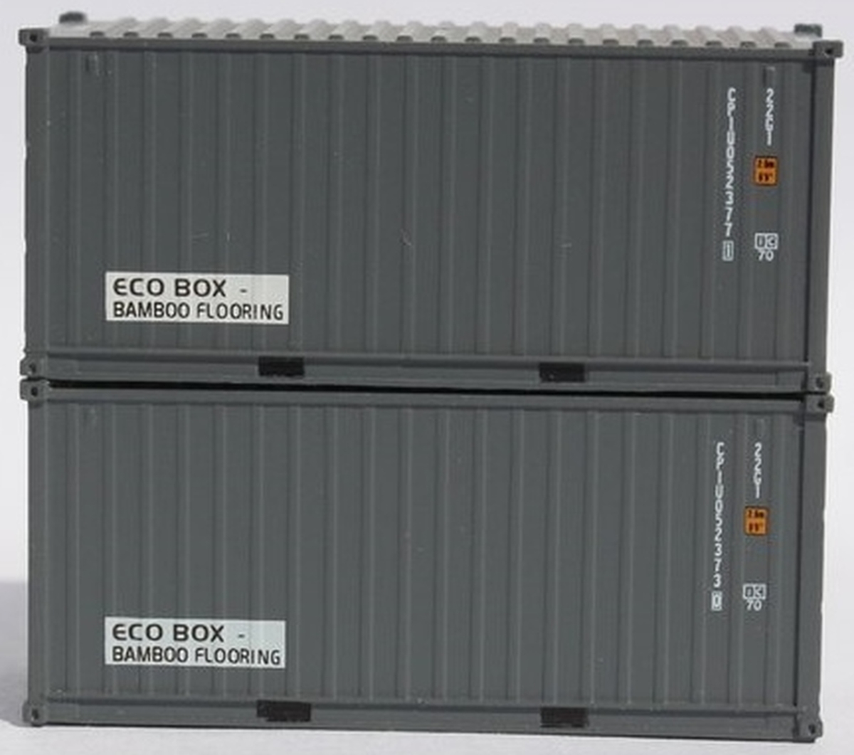 205432 20 ft. N Scale CPI Eco Box Standard Height Corrugated Side Containers - Pack of 2