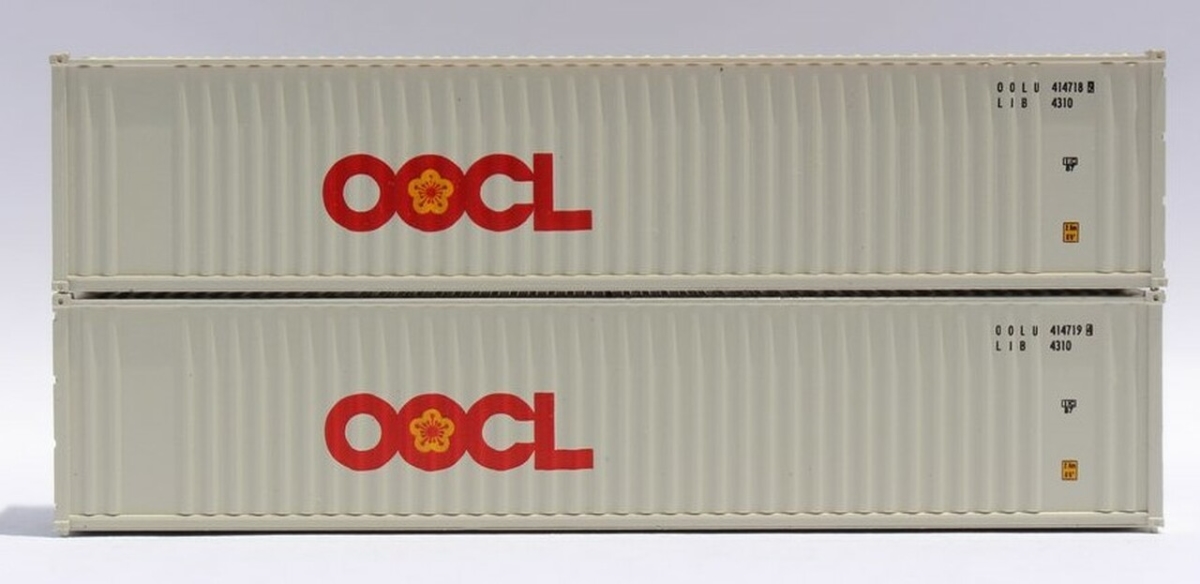 405504 40 ft. N Scale Oocl Corrugated Containers - Pack of 2