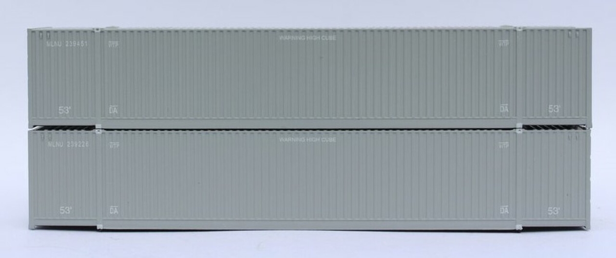 537012 53 ft. N Scale Milestone High Cube Corrugated Containers - Pack of 2