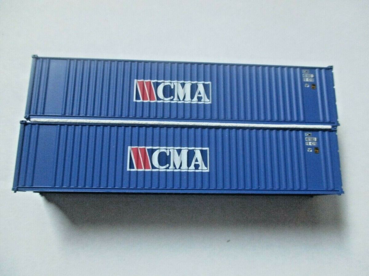 JTC405506 40 ft. N Scale CMA Container, Blue, White & Red - Pack of 2