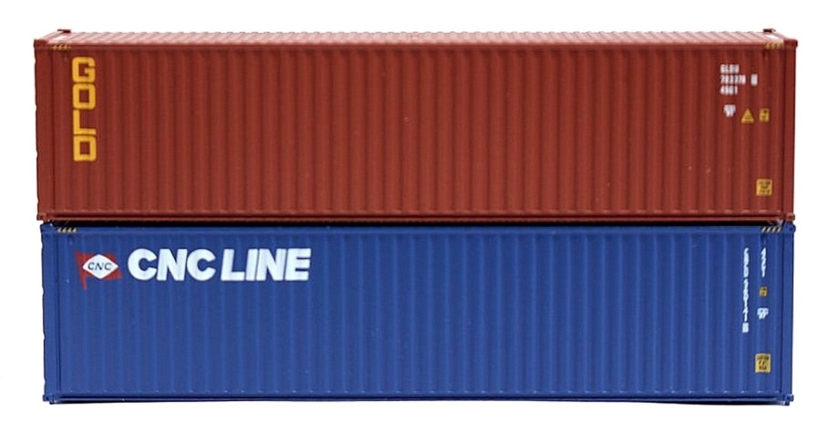 JTC405806 40 ft. N Scale CNC Line High Cube Mix Containers, Gold - Pack of 2
