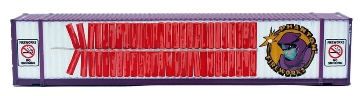 JTC485023 48 ft. N Scale Phantom Fireworks Visionary Series High Cube Container with Magnetic System
