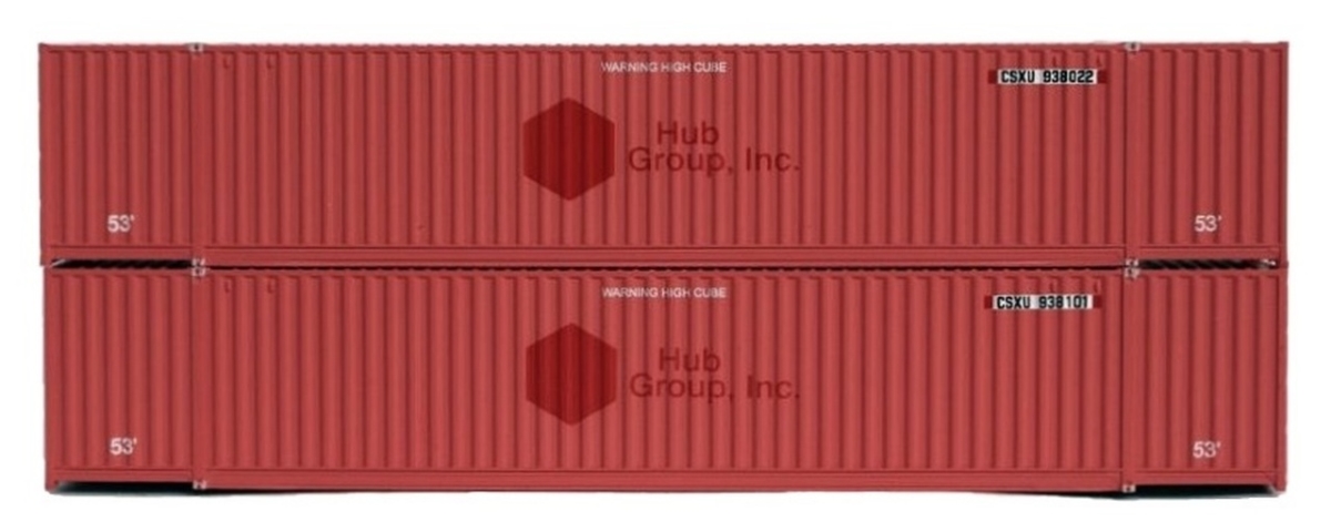 JTC535013 53 ft. N Scale CSX High Cube 6-42-6 Containers - Pack of 2