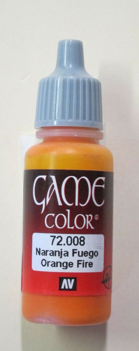 VLJ72008 17 ml Fire Game Acrylic & Water Based Flat Bottle Paint, Orange