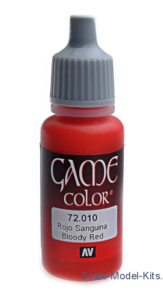 VLJ72010 17 ml Fire Game Acrylic & Water Based Flat Bottle Paint, Bloody Red