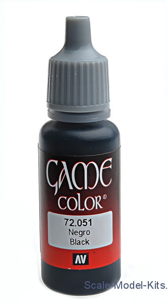 VLJ72051 17 ml Fire Game Acrylic & Water Based Flat Bottle Paint, Black