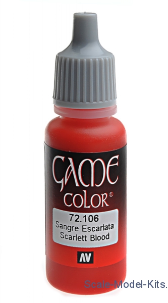 VLJ72106 17 ml Fire Game Acrylic & Water Based Flat Bottle Paint, Scarlett Blood