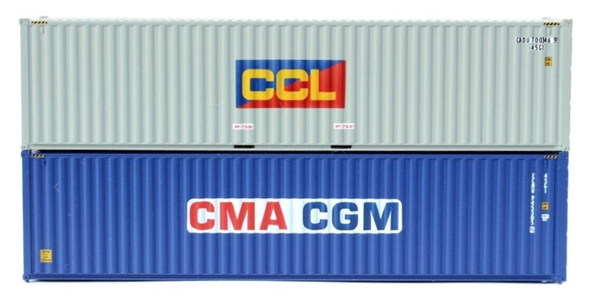 Picture of Jacksonville Terminal JTC405801 N Scale CCL & CMA CGM Mixed 40 High Cube Containers with Magnetic System&#44; Pack of 2