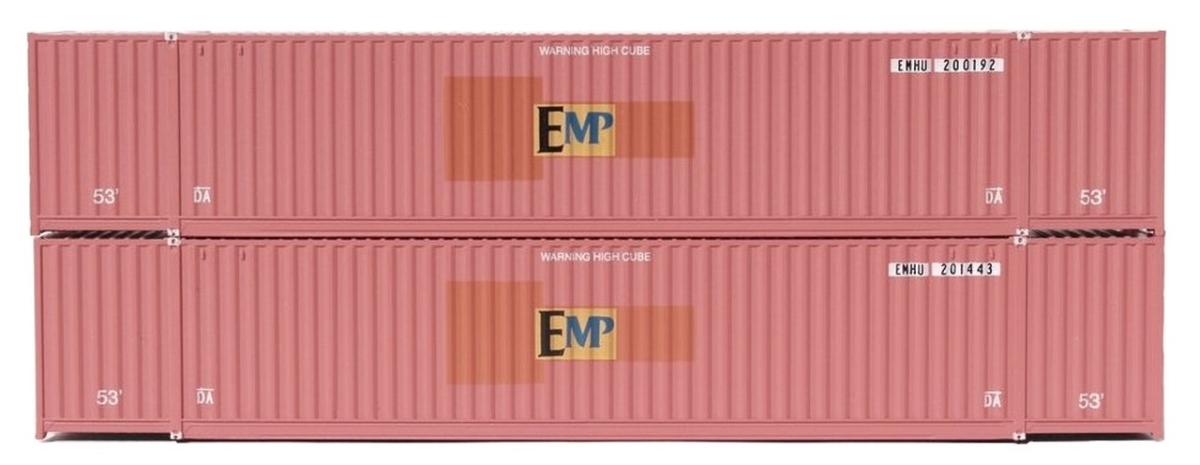 Picture of Jacksonville Terminal JTC535096 N Scale EMP Ex Hub 53 6-42-6 High Cube Containers, Set of 2