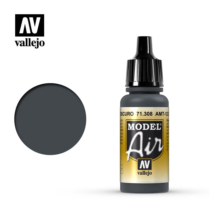 VLJ71308 17 ml Model Air Acrylic Paint, AMT-12 Dark Grey -  Vallejo