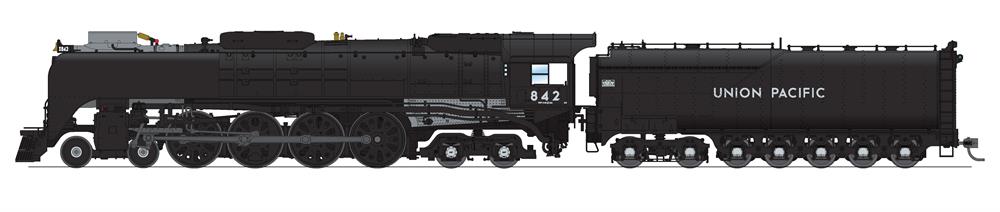 Picture of Broadway BLI6644 HO Scale No.842 Union Pacific 4-8-4 Class FEF-3 Paragon4 Sound DC DCC Engine&#44; Black & Graphite