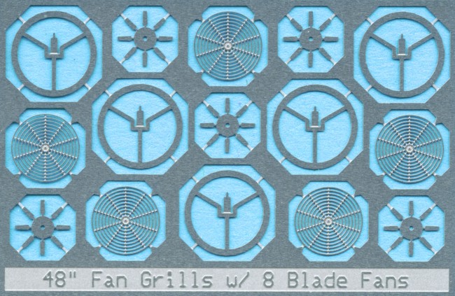 Picture of BLMA Models BLM81 N Scale 48 in. Fan Grills with Center Plate 8 Blade