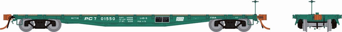 Picture of Rapido RAP138004 HO Scale F30A 50 Penn Central Flatcar&#44; Pack of 6