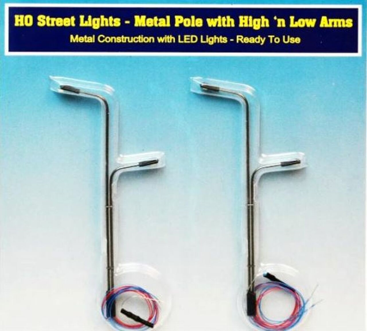 Picture of Rock Island Hobby RIH012103 HO Scale Double Pole Street Lights with Two High-Low Arms