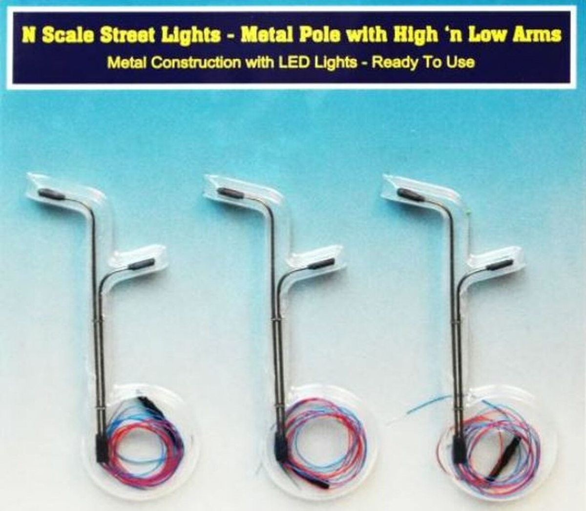 Picture of Rock Island Hobby RIH013103 N Scale Double Pole Street Lights with Two High-Low Arms