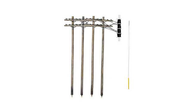 WOO2251 2251 N Scale Pre-Wired Poles Double Crossbar