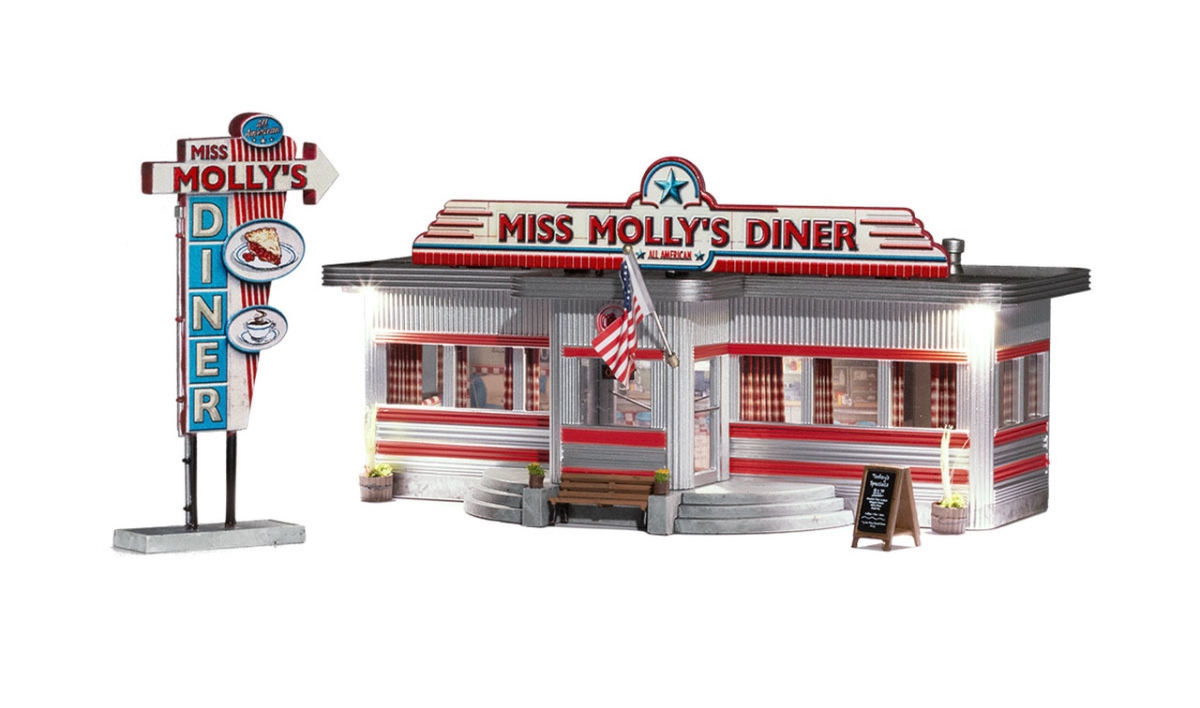 WOO4956 Built-N-Ready Miss Mollys Diner LED Lighted Kit