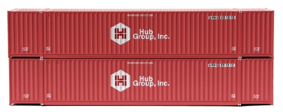 JTC535067 53 ft. N Scale N Scale Hub UPHU Model Containers Set - 2 Piece