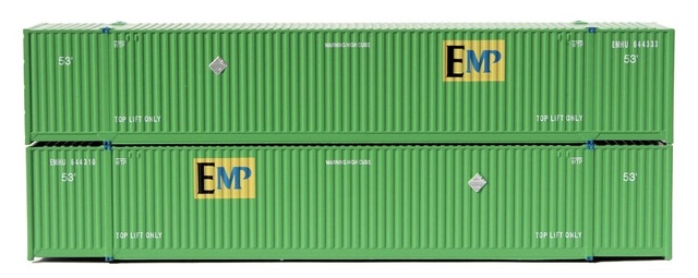 JTC537025 53 ft. N Scale N Scale EMP Model Containers Set - Pack of 2
