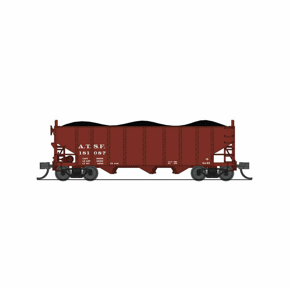N Scale ATSF H2A 3-Bay A Hopper Model Train - Pack of 2