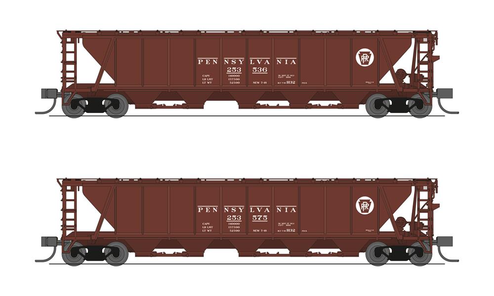 BLI7251 N Pennsylvania Railroad H32 Hopper Set B Train, Pack of 2