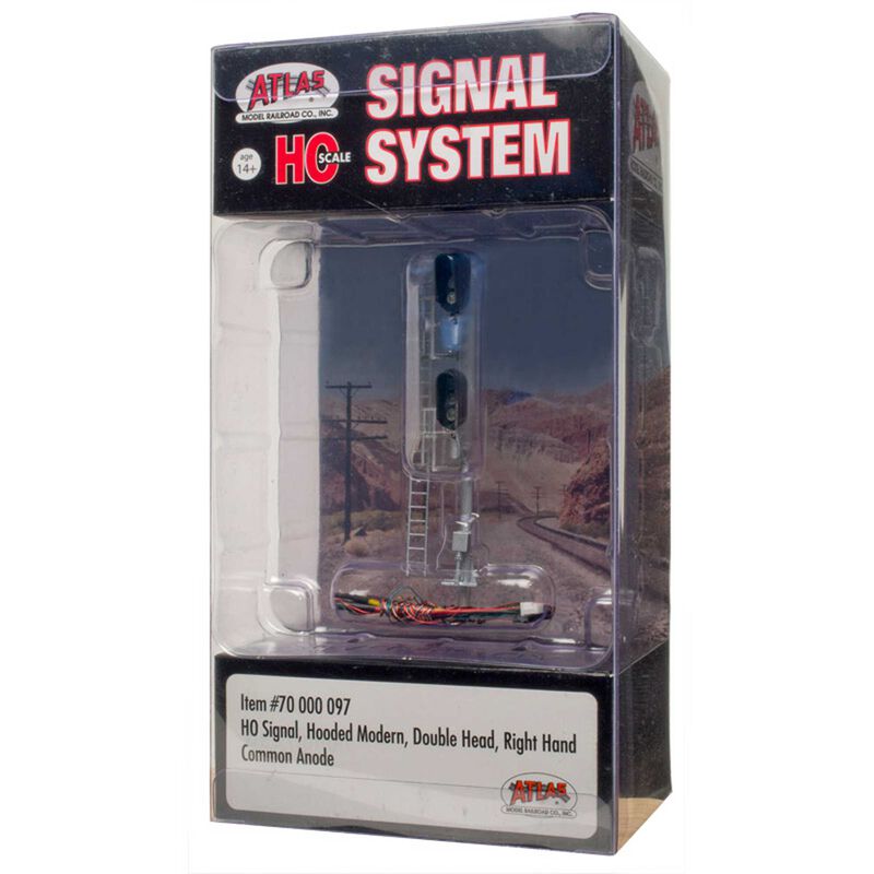 Picture of Atlas Model Railroad ATL70000097 HO Scale Right Hand Double-Head Modern Hooded Model Signal System
